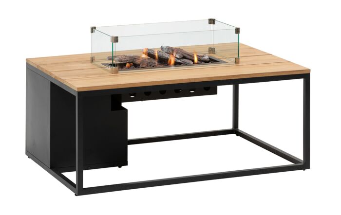 Pacific Lifestyle Cosiloft Black and Teak 120 Fire Pit Table