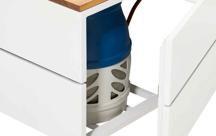 Pacific Lifestyle Cosipure White and Teak 100 Square Fire Pit