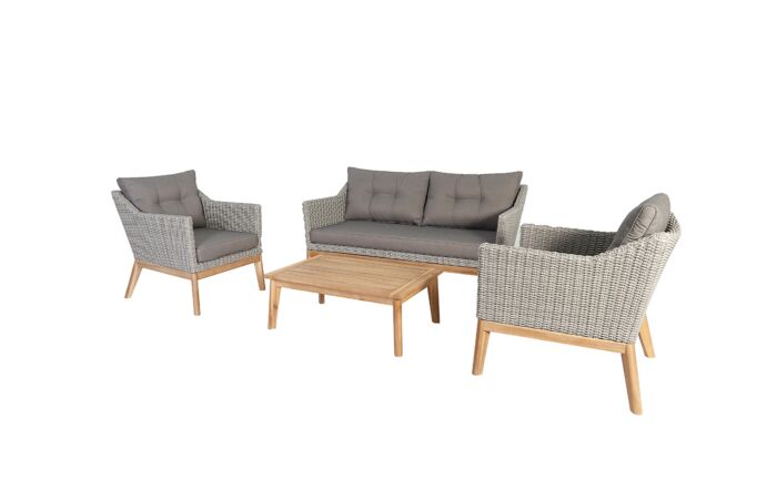 Pacific Lifestyle Larissa Outdoor Lounge Set - Light Kubu Grey