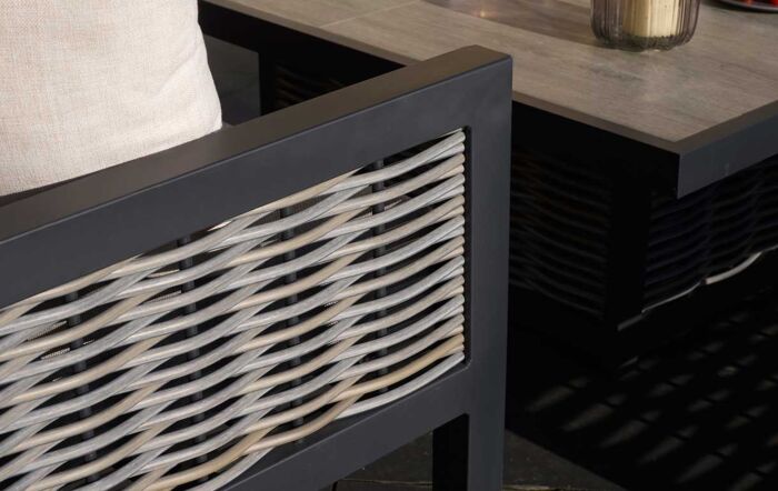 Bramblecrest Portofino Corner Garden Sofa Set with Adjustable Dining Table - Grey