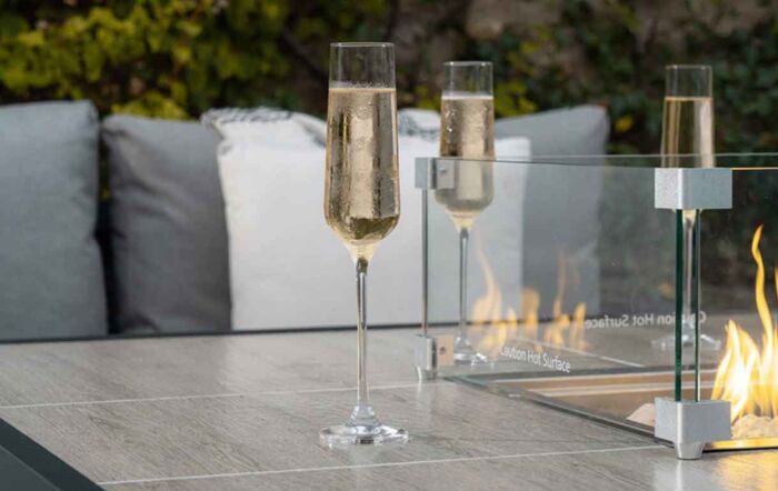 Bramblecrest Portofino Outdoor Corner Firepit Sofa Set - Grey