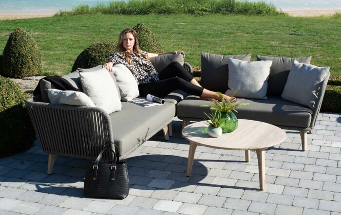 4 Seasons Outdoor Santander Rope Corner Sofa & Table