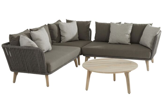 4 Seasons Outdoor Santander Rope Corner Sofa & Table
