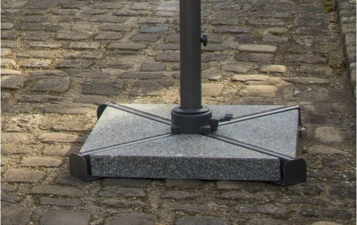 Bramblecrest Chichester 3M Square Parasol with Granite Base and FREE Cover - Grey