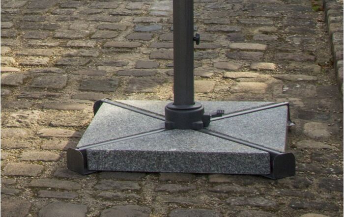Bramblecrest Chichester 3M Square Parasol with Granite Base and FREE Cover - Sand