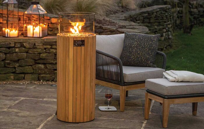 Pacific Lifestyle Teak Cosiscoop Pillar Fire Lantern