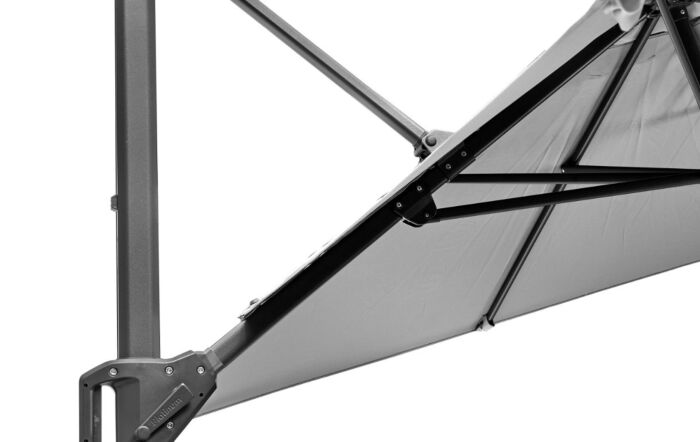 Platinum Voyager Luna Grey T1 3m x 2 m Rectangular Free Arm Parasol With 90kg Wheeled Base