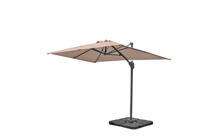 Platinum Voyager Taupe T1 3m x 2m Rectangular Free Arm Parasol With 90kg Wheeled Base